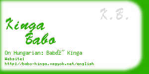 kinga babo business card